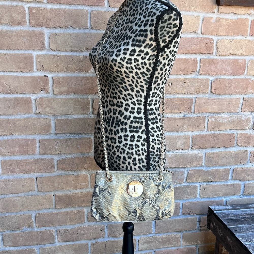 Dkny Genuine Leather Python Convertible Crossbody… - image 1